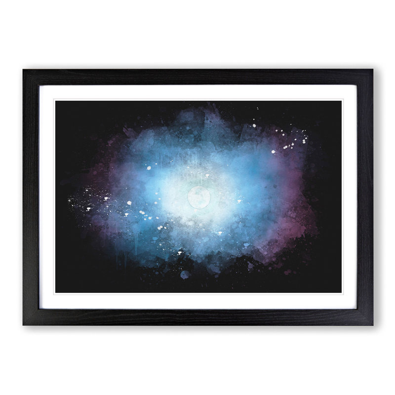 Moon in the Sky - Picture Frame Graphic Art Print, 33cm H x 45cm W x 2cm D, Black Framed