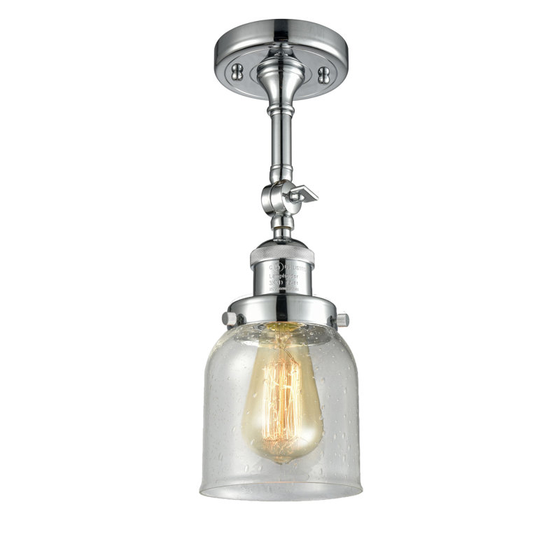 Norberto Glass Semi Flush Mount, Polished Chrome