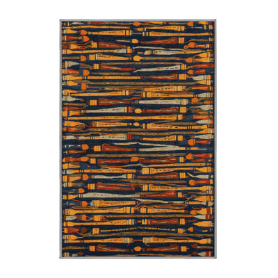 Washable Pan Flute Music Area Rug