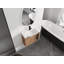 Meuble-lavabo mural 28 po avec lavabo en céramique blanche et porte à fermeture en douceur, emballage KD