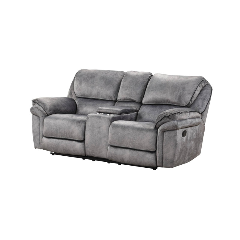 81.4" W Transitional Loveseat, Gray