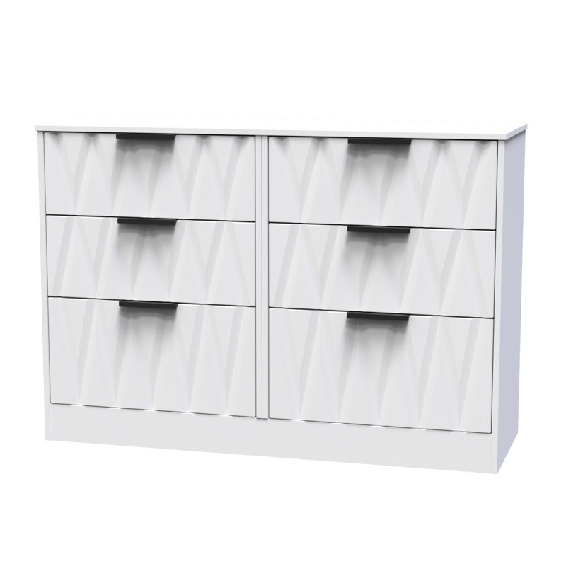 Besmir 6 Drawer Wide Chest (Ready Assembled), White Matt