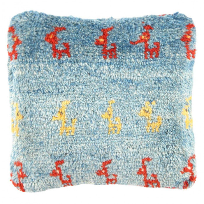 Coussin Gabbeh fin noué à la main 14 po x 15 po