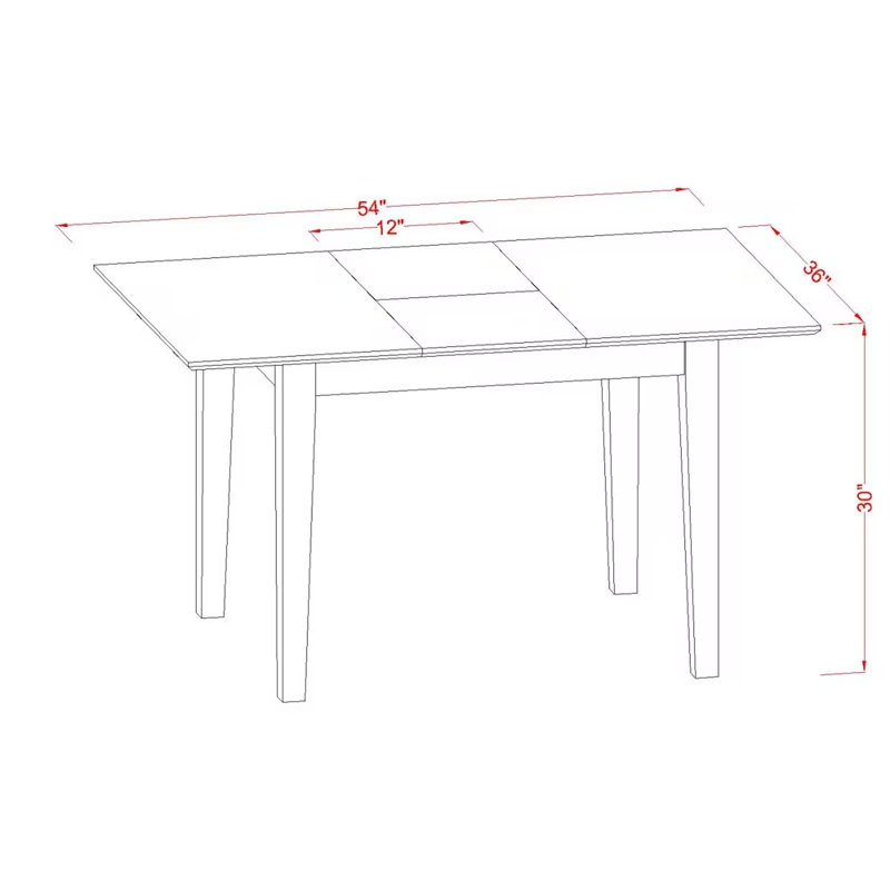 Ensemble de table de cuisine 5 pièces pour 4 personnes comprenant une table de salle à manger rectangulaire avec rallonge papillon et 4 chaises en tissu de lin, acajou