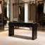 Console rustique avec façade de tiroir cannelée, table d'entrée avec coins courbés et pieds épais, table de canapé robuste pour le couloir et le salon-520834868