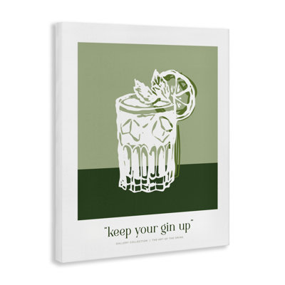 Green Keep Your Gin Up Canvas, design by Lettered and Lined