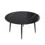 Table de salle à manger moderne en pierre artificielle ronde avec pieds en métal noir - peut accueillir 6 personnes. (Seulement tables, pas de chaises)-1819217098-1815365973