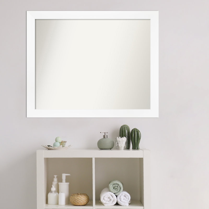 Miroir mural non biseauté blanc, 25,25 po x 31,25 po