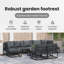  Garden Sofa Set With Cushion 9 Pcs Black Aluminium
