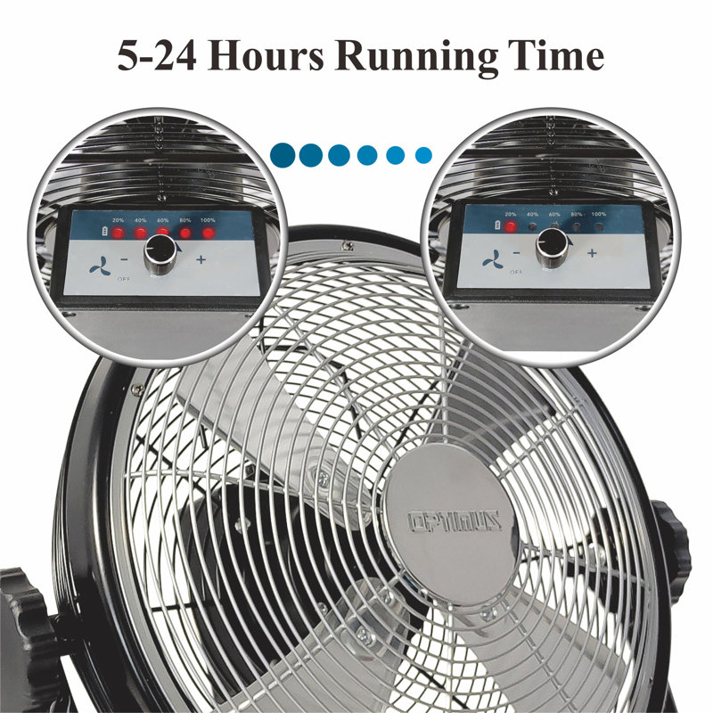 Circulateur d'air à ventilateur 12 "rechargeable à piles