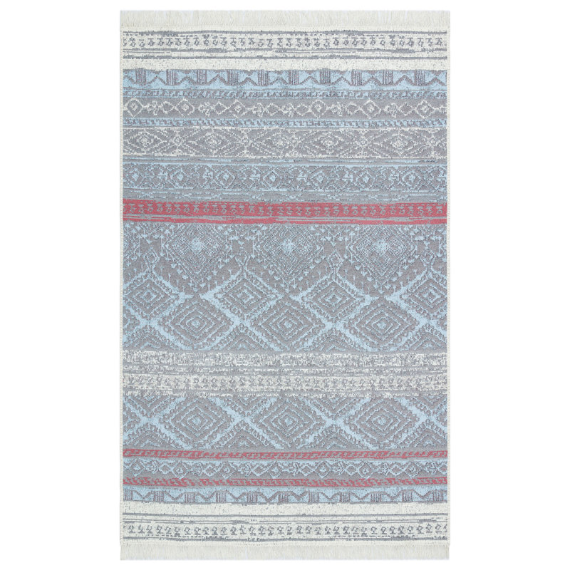 Tapis gris / violet Mesut, Rectangle 5 pi 3 po x 7 pi 7 po