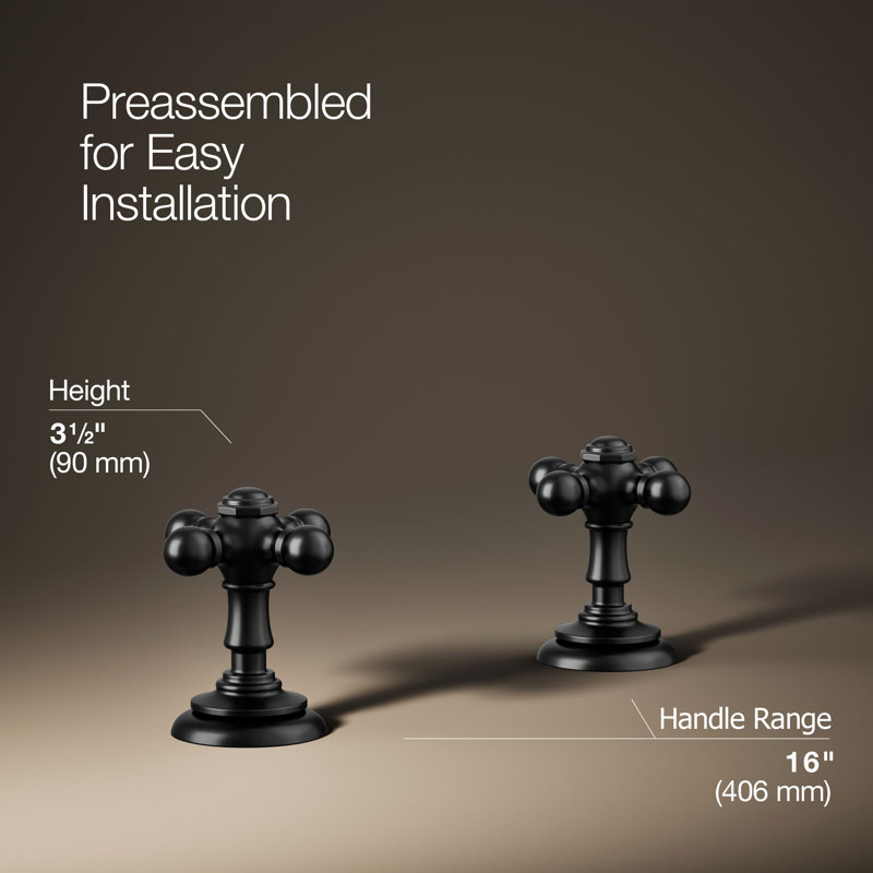 Artifacts® Bathroom Sink Cross Handles, Matte Black