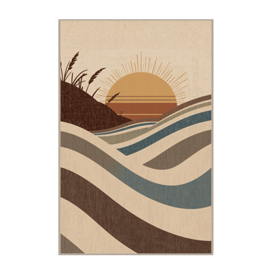 Tapis beige moelleux moelleux et moderne au look rustique moderne - reliure beige