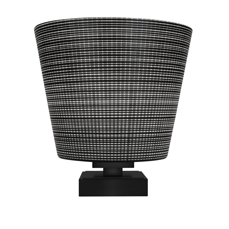 Lampe d'appoint avec verre 10 po Lannah, Noir mat, Blanc