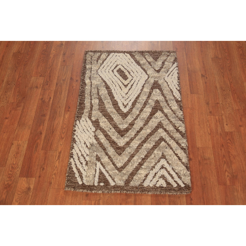 Tapis indien à motif géométrique 2x3