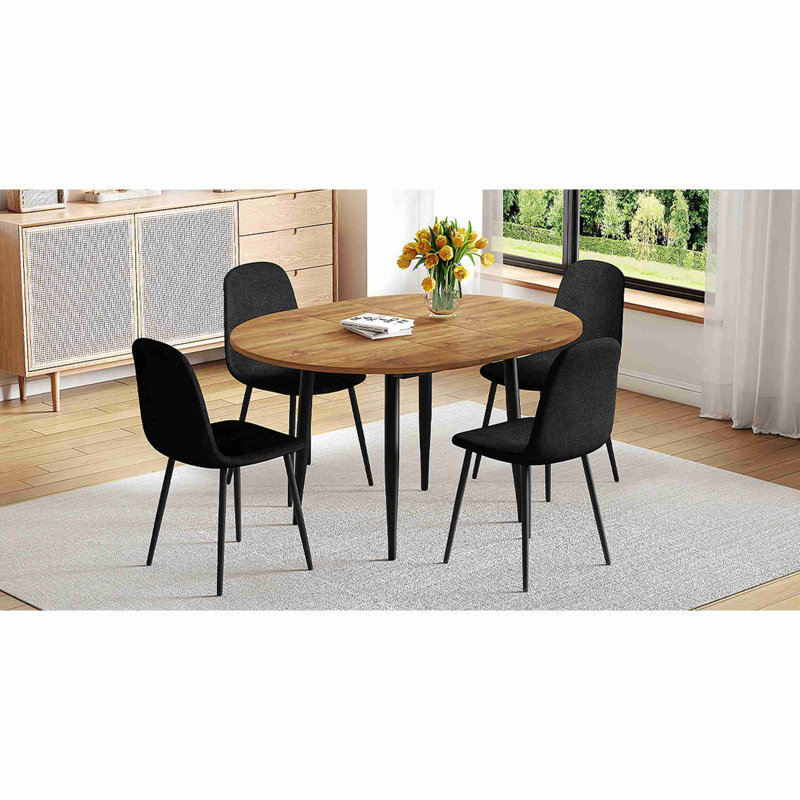 Ensemble de table de salle à manger extensible Modern, Noir