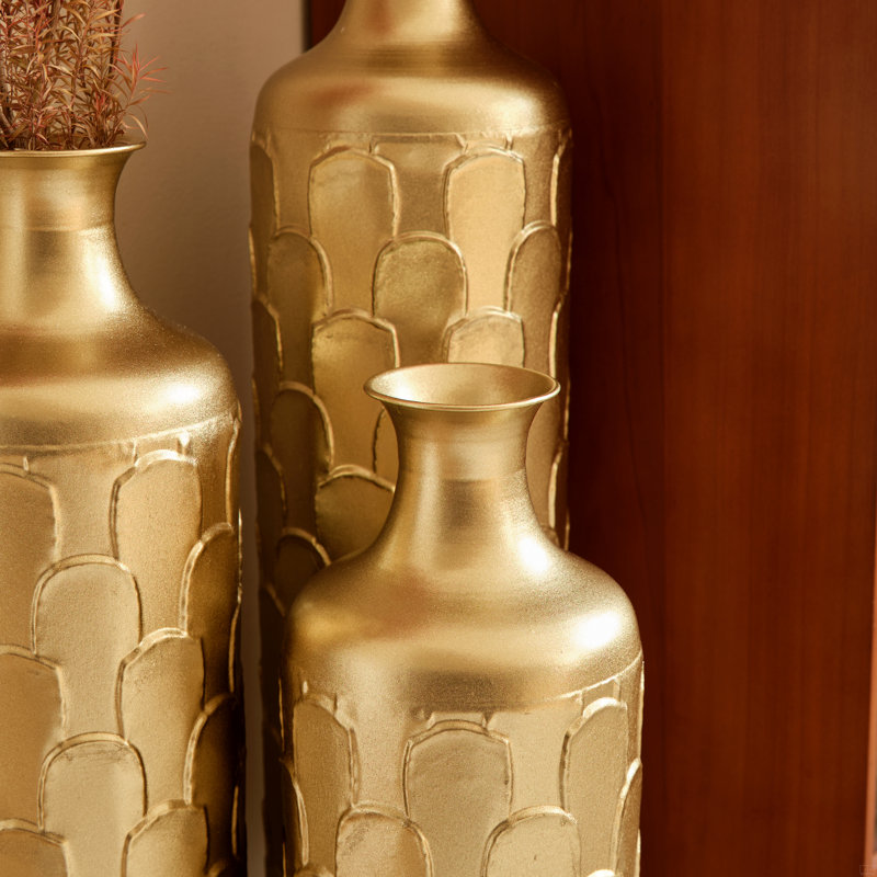Vase de plancher en métal, ensemble 3 pièces