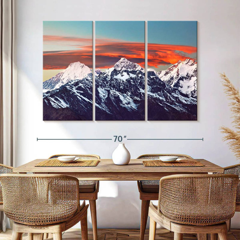 Coucher de soleil de l'Himalaya Alvord, H 42 po x l 65 po