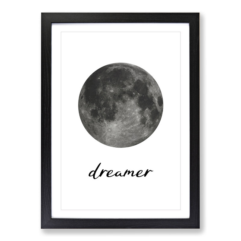 Dreamer - Picture Frame Graphic Art, 90cm H x 65cm W x 2cm D, Black