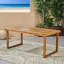 Table de salle à manger d'extérieur en bois d'acacia de 69 po, finition sablée naturelle