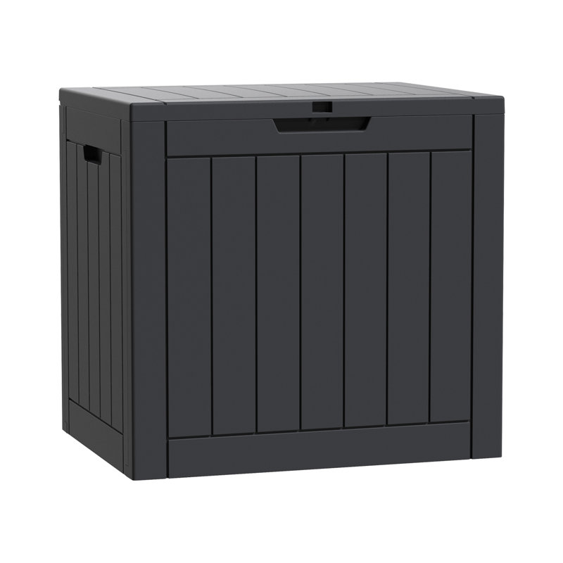 Waterproof Storage Deck Box Polypropylene Patio Lockable Organization Container Outdoor Side Table, 21" H x 22" W x 17" D