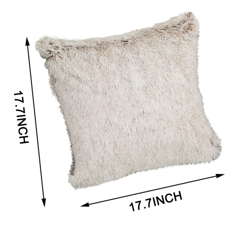 Housse de coussin en fausse fourrure, Kaki