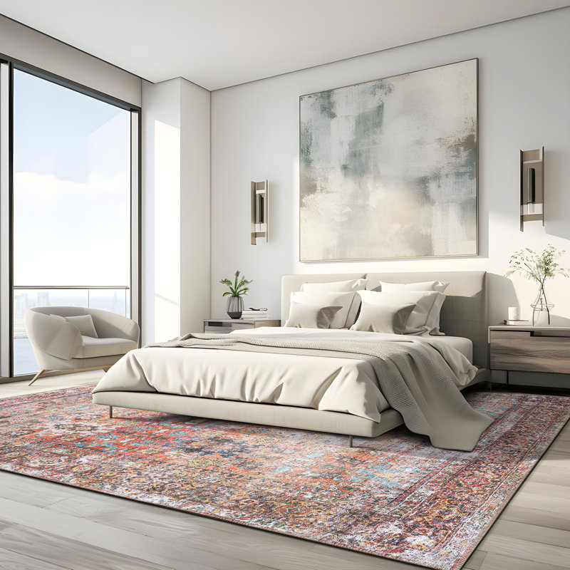 Tapis antidérapant transitionnel délavé à la machine, 9 pi x 12 pi