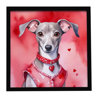 Italian Greyhound My Valentine Framed Metal Print