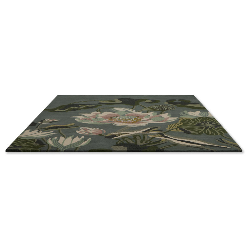 Hand Tufted Wool Floral Area Rug, Rectangle 5'7" x 7'10"
