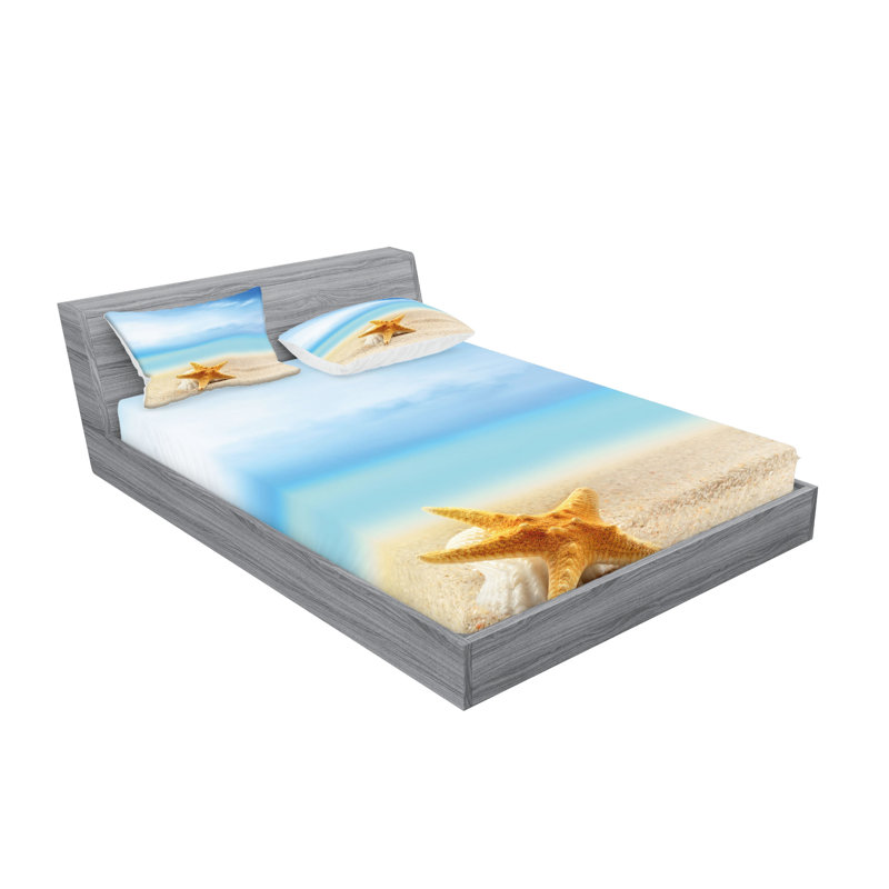 Multicolore ensemble de draps et taies décoratifs Ambesonne Starfish, Calking Sheet Set + 1 Fitted Sheet + 4 Pillowcases