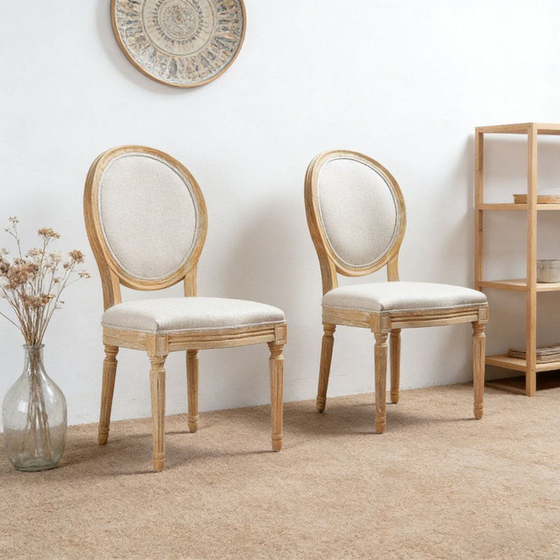 Ensemble de chaises de salle à manger, Beige 1