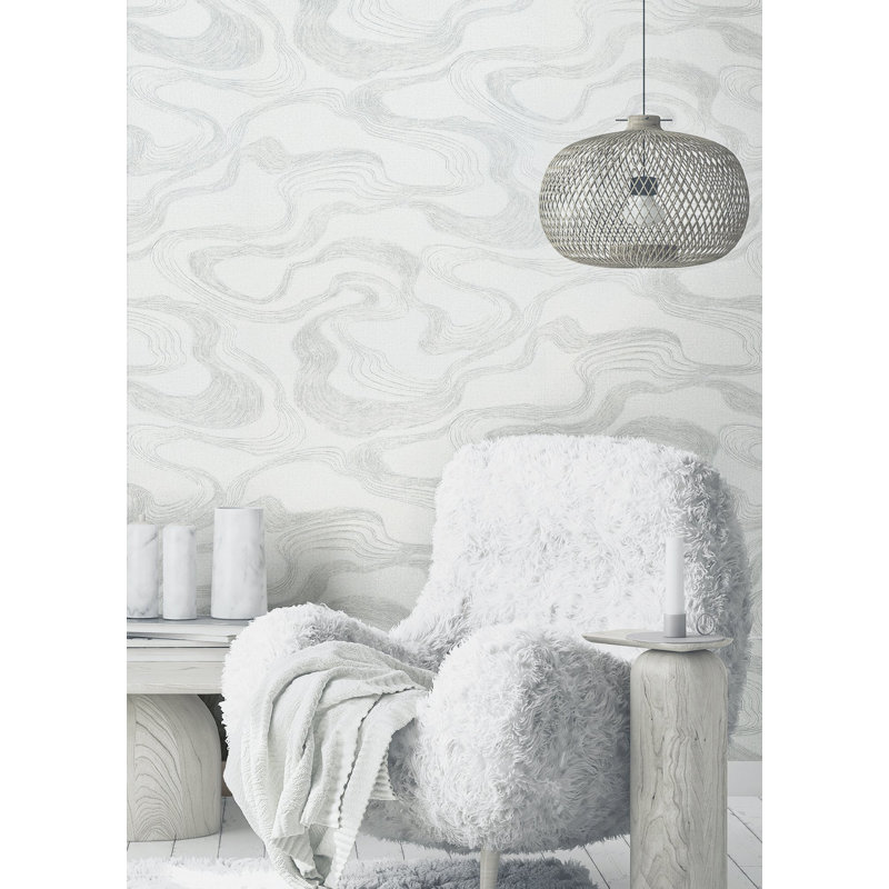 Rouleau de papier peint Kumano, Blanc / Blanc