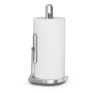 Paper Towel Holder Stand with Spray Bottle, Stainless Steel Paper Towel  Rack Dispenser for Kitchen Countertop, Weighted Vertical Paper Roll Holder  One