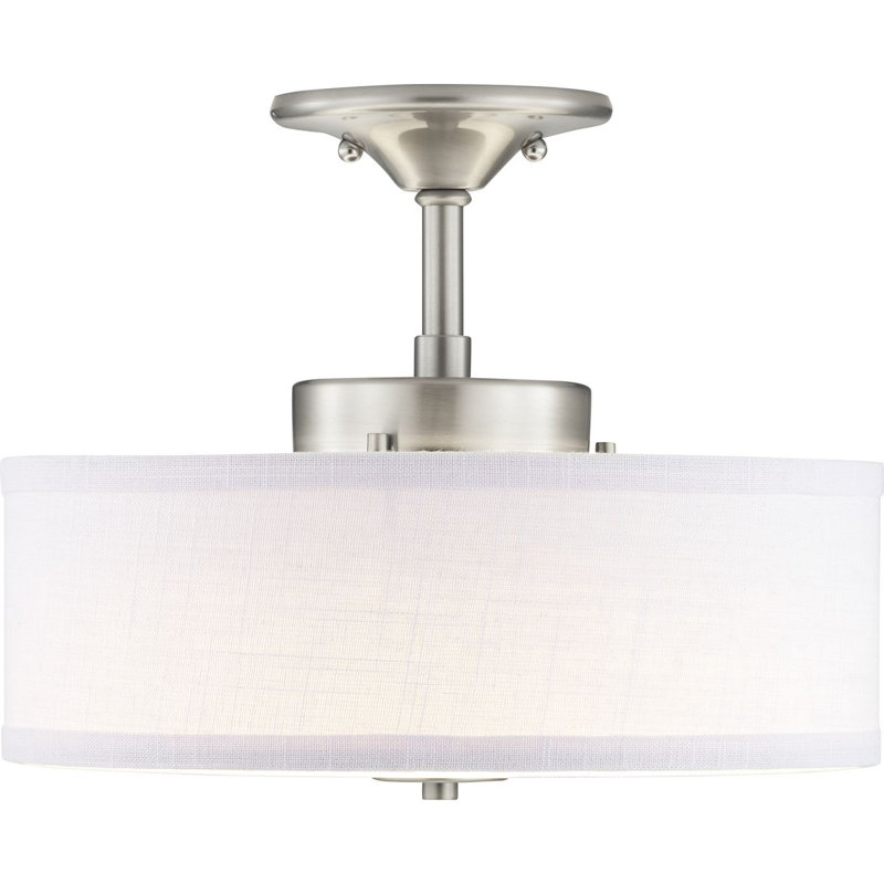 Tambour simple à 1 lumière Seawright, Nickel brossé