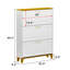 Armoire de rangement pour chaussures l 35,4 po avec 3 tiroirs rabattables et supports réglables