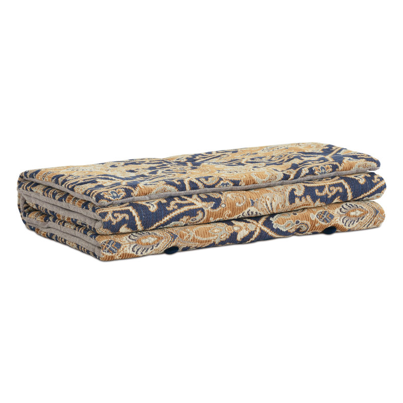 Chemin de lit en polyester Arthur Ochre, Grand