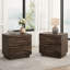 Ensemble de 2 tables de chevet en bois massif avec 2 tiroirs-805672001