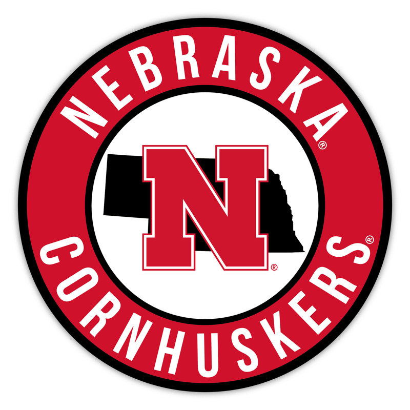 University Of Nebraska Bright Line - 16" Circle With State