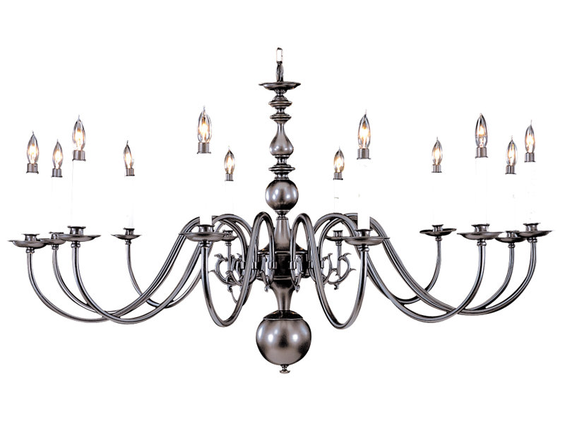 Style bougie classique/traditionnel 12 lumières lustre Jovan, Bronze acajou