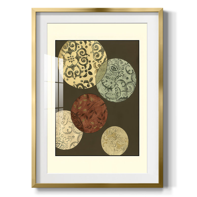 Petit motif II - impression encadrée, H 25,5 po x l 17,5 po, Doré
