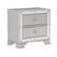 Modern Traditional Style 1pc Nightstand of 2 Drawers Embossed Textural Fronts Silver Finish Bed Side Table