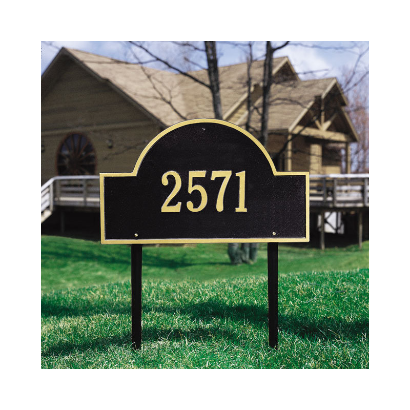 1-Line Lawn Address sign, Yes, Antique Copper