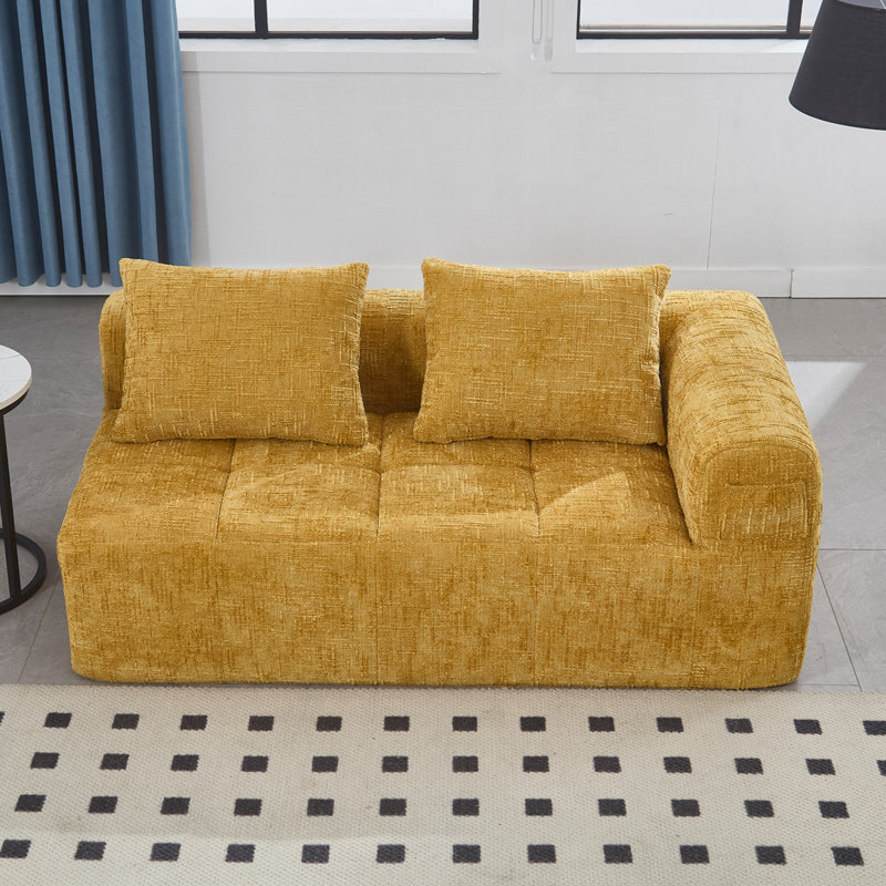 Canapé en chenille, Jaune