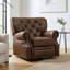 Fauteuil inclinable surdimensionné Joris en cuir capitonné, pivotant à 270°, 97 cm de large