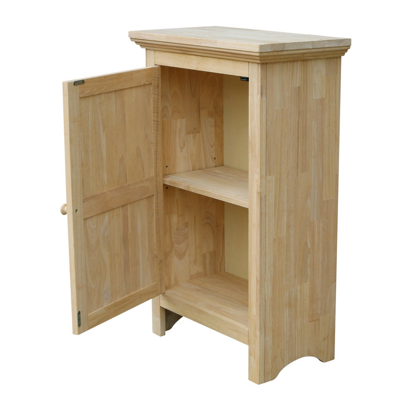 Light Wood Nautical Accent Cabinet with Adjustable Shelving