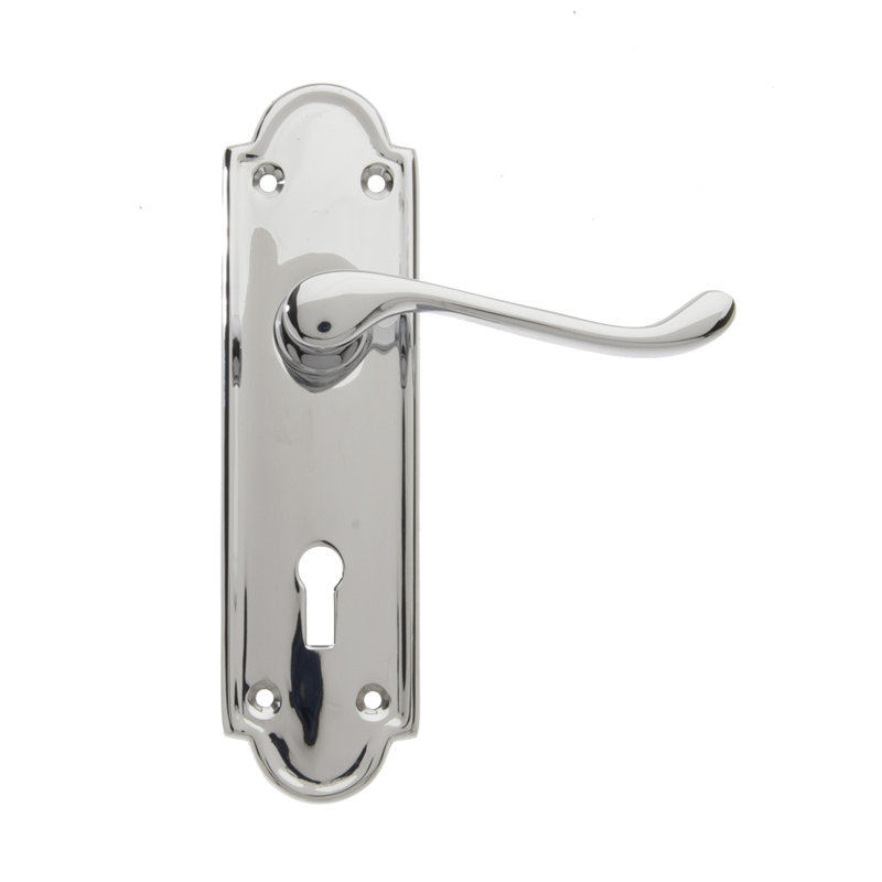 Hadiqa Interior Mortise Door Handle, Polished Chrome