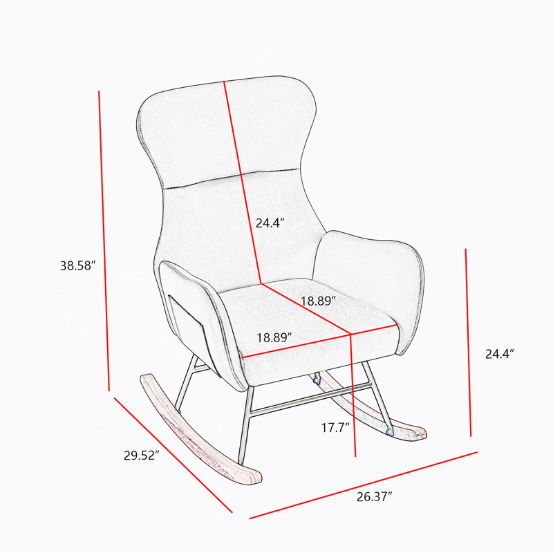 Fauteuil berçant beige Teddy