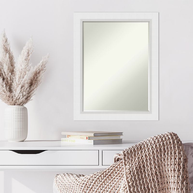 Petit miroir mural biseauté Nasika Blanco