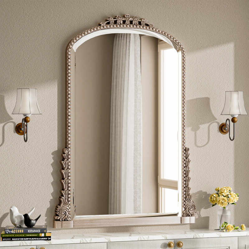 Miroir mural Fleur De Lis Living, Argent argent, 32 po x 24 po