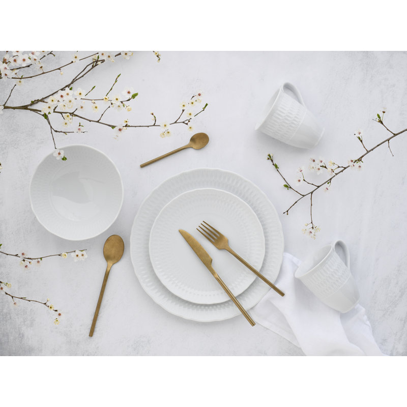 Sofia Piece Dinnerware Set - Service for 4, White